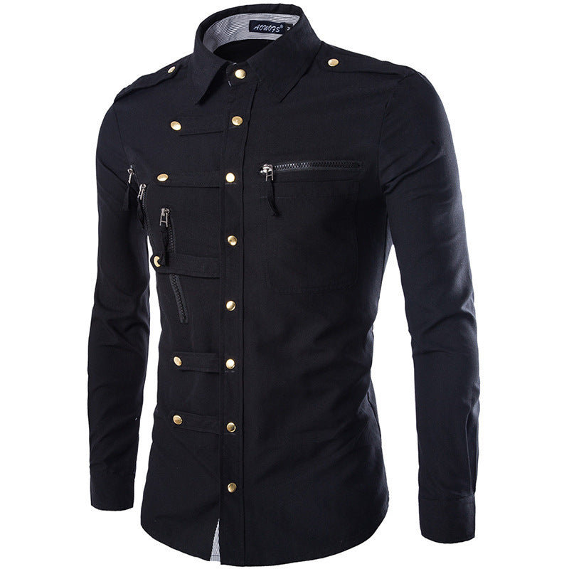Gothic Long sleeve Cargo shirt Angelwarriorfitness.com
