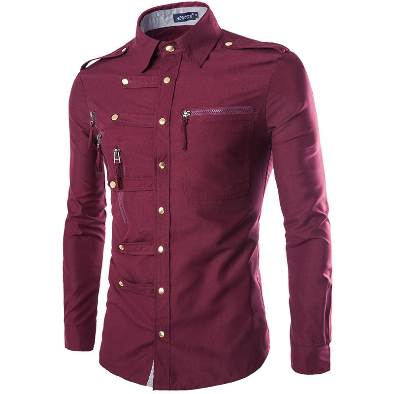 Gothic Long sleeve Cargo shirt Angelwarriorfitness.com