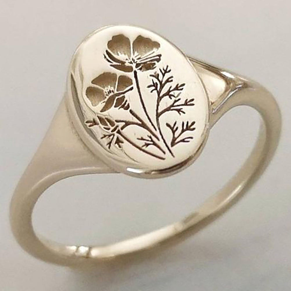 Flower Light Luxury Fashion Niche Ring Fashion Temperament Women'S Metal Ring Flower Single Ring Angelwarriorfitness.com