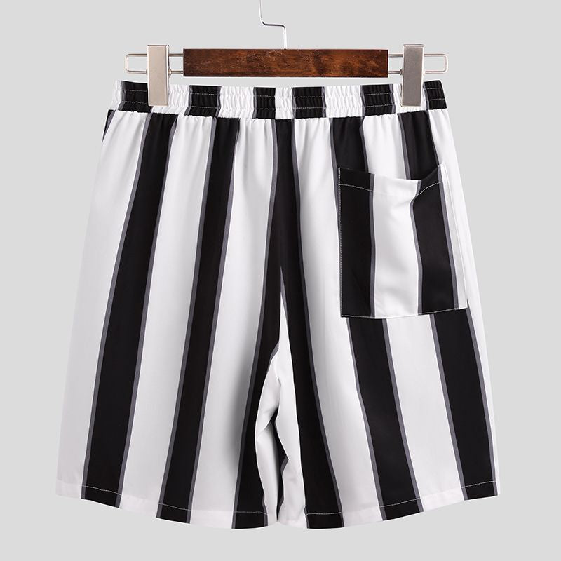 Summer Short Men's Striped Beach Pajamas Suit Angelwarriorfitness.com