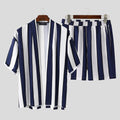 Summer Short Men's Striped Beach Pajamas Suit Angelwarriorfitness.com