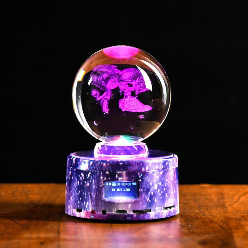 Inner Carved Ball Dandelion Creative Decoration Girl'S Day Gift Music Box Crystal Ball Angelwarriorfitness.com