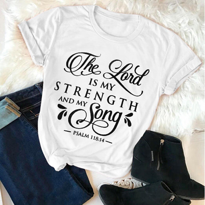 T-Shirt Women Fashion Retro Funny Jesus T-Shirt Faith Slogan Art Top Angelwarriorfitness.com
