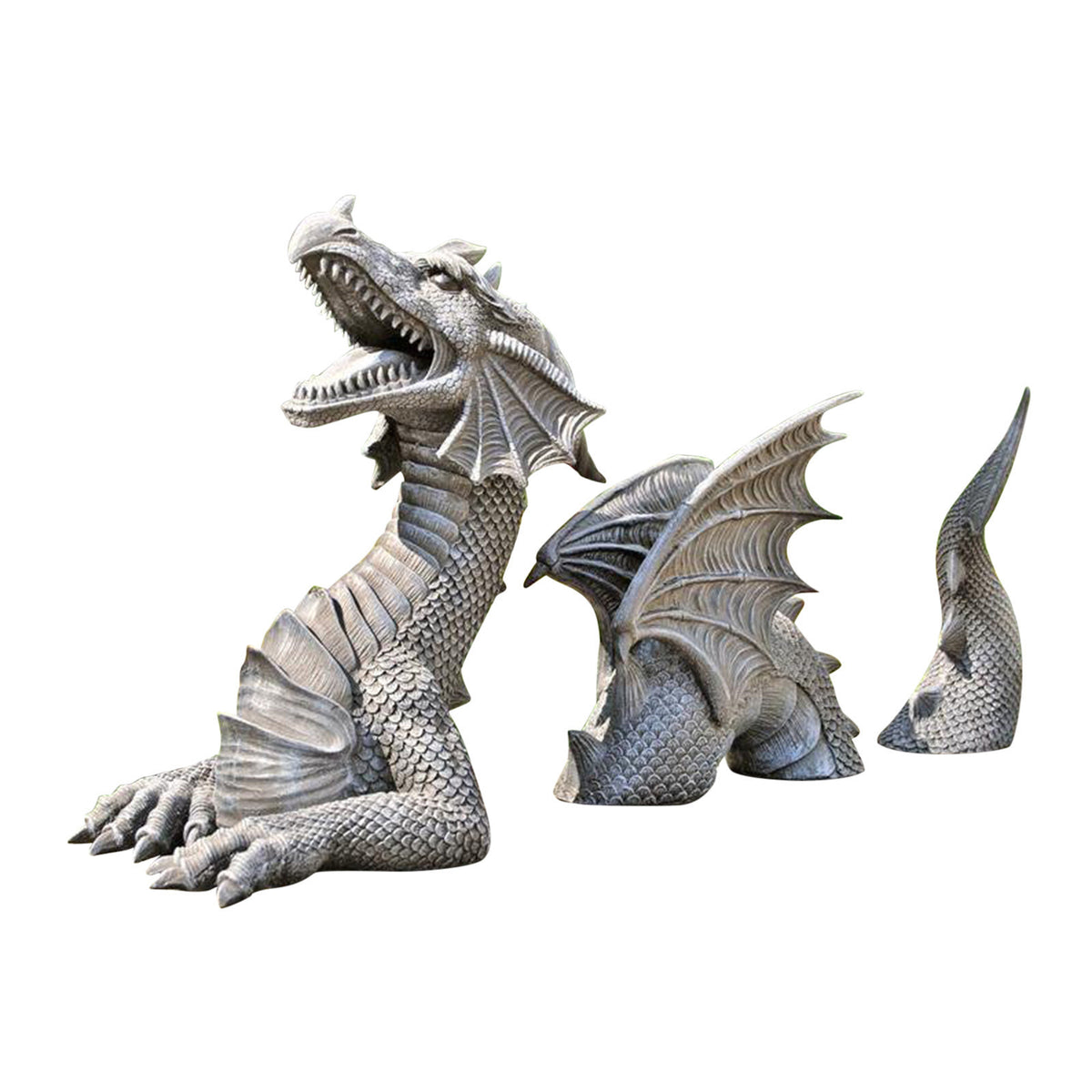 Large Dragon Gothic Garden Decor Statue Castle Moat Lawn Statue Garden Sculptures & Statues Funny Yard Garden Outdoor Figurine Angelwarriorfitness.com