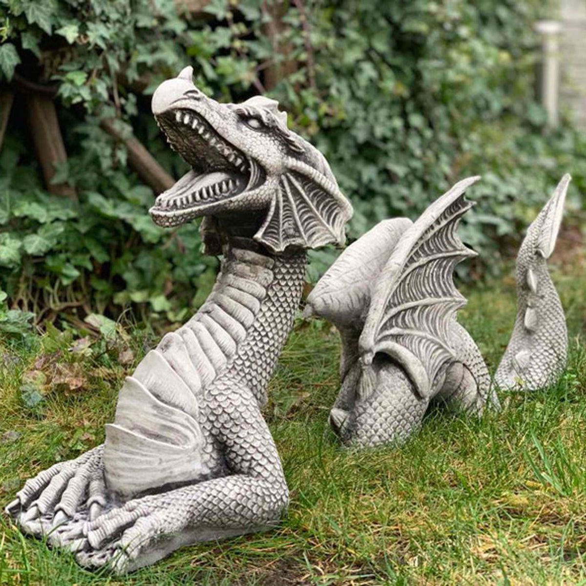 Large Dragon Gothic Garden Decor Statue Castle Moat Lawn Statue Garden Sculptures & Statues Funny Yard Garden Outdoor Figurine Angelwarriorfitness.com