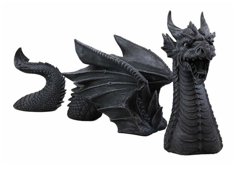 Large Dragon Gothic Garden Decor Statue Castle Moat Lawn Statue Garden Sculptures & Statues Funny Yard Garden Outdoor Figurine Angelwarriorfitness.com