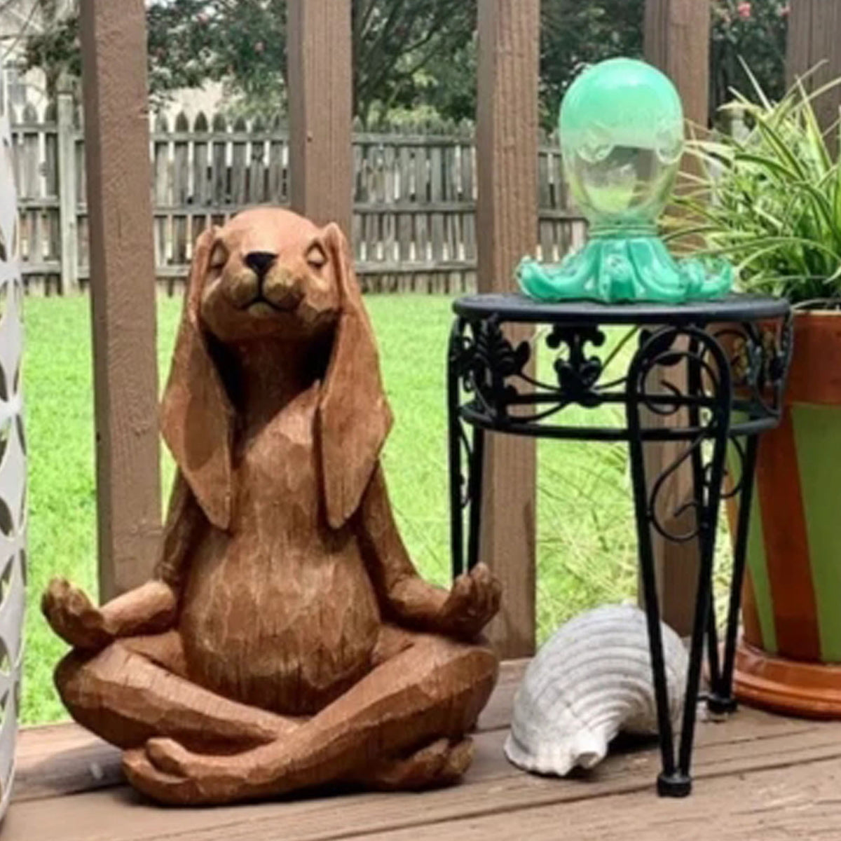 Yoga Space Gift Art Deco Animal Buddha Statue Resin Rabbit Buddha Angelwarriorfitness.com