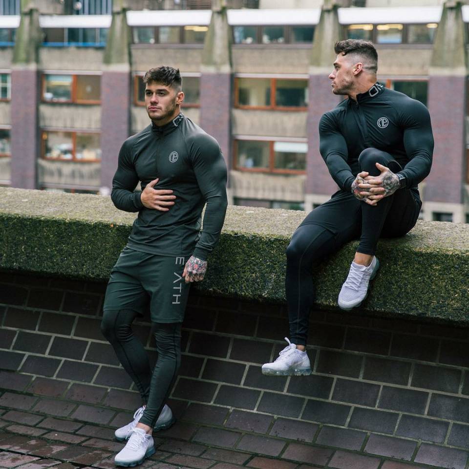 Men'S 3-Piece Workout Clothes Long-Sleeved Tight-Fitting Sportswear Angelwarriorfitness.com