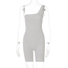 Shoulder Solid Backless Women Rompers Workout Female Elastic Playsuits Angelwarriorfitness.com