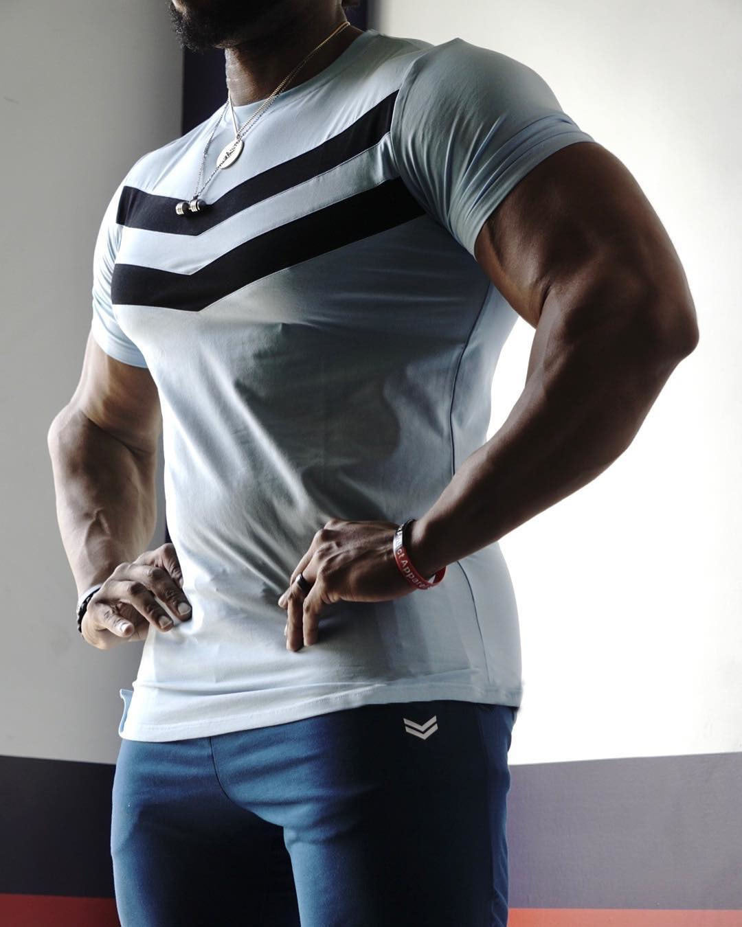 Muscle European and American Brothers Summer Sports Fitness Training T-shirt Cotton Short Sleeve Angelwarriorfitness.com