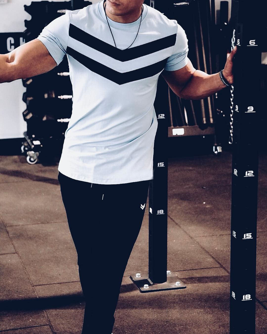 Muscle European and American Brothers Summer Sports Fitness Training T-shirt Cotton Short Sleeve Angelwarriorfitness.com