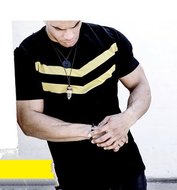 Muscle European and American Brothers Summer Sports Fitness Training T-shirt Cotton Short Sleeve Angelwarriorfitness.com