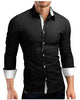 Business Men's Long-sleeved Shirt, Slim Fit, Colorful Buttons, Lapel, Mens Angelwarriorfitness.com
