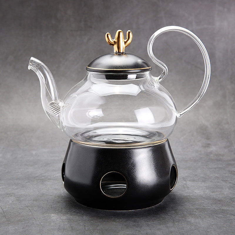 Flower Teapot Candle Heating Fruit Teapot Set Heat-resistant Glass Afternoon Tea Flower And Fruit Teapot Angelwarriorfitness.com