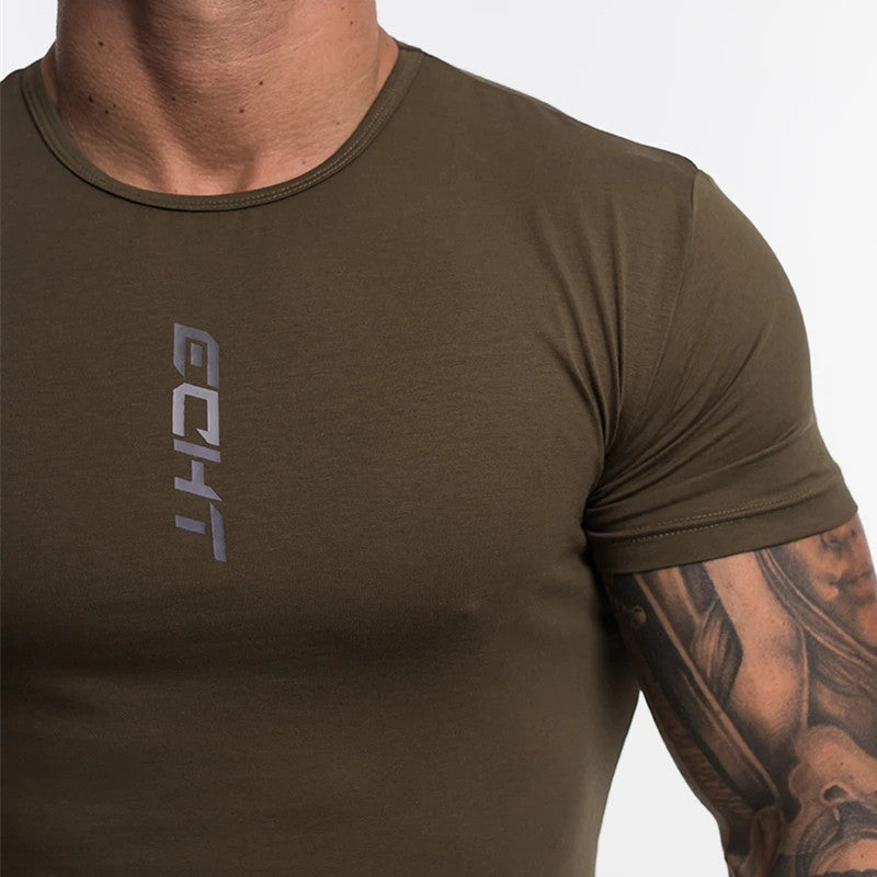 Round Neck Sports Short-sleeved T Outdoor Running Fitness Bodybuilding Muscle Brother T-shirt Angelwarriorfitness.com
