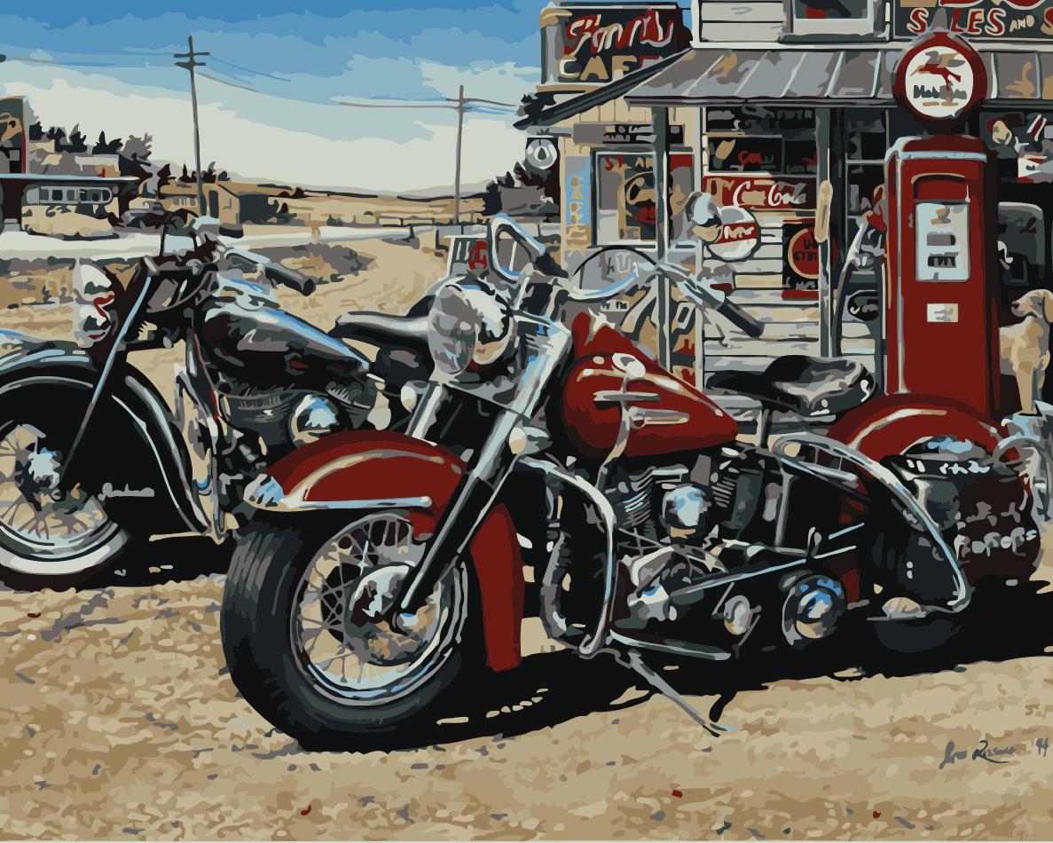 Retro Cool Motorcycle Still Life Canvas Wedding Art Deco Picture Gift Angelwarriorfitness.com