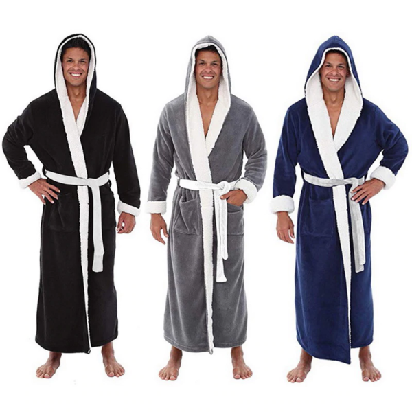 Men's Plus Size Extra Long Bathrobe Long Sleeve Nightgown Angelwarriorfitness.com