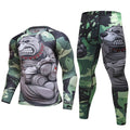 Mens Tracksuit Set D Animal Compression T-Shirt Pants Skin Angelwarriorfitness.com