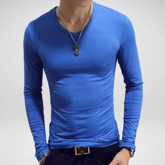 Mens V Neck Long Sleeve T Shirt Angelwarriorfitness.com