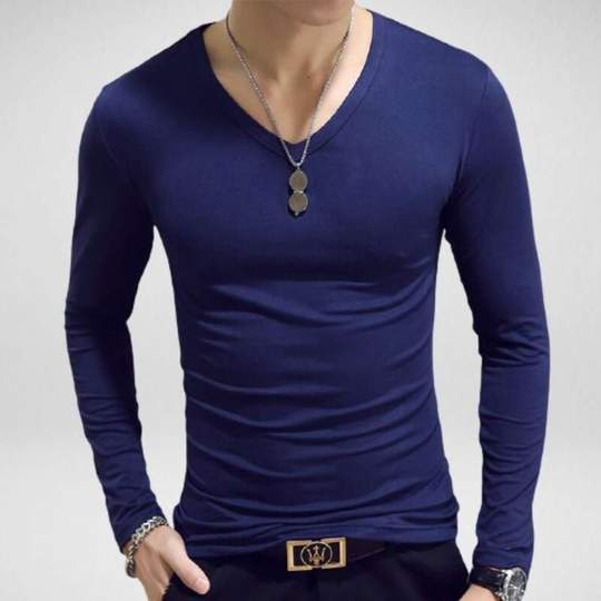 Mens V Neck Long Sleeve T Shirt Angelwarriorfitness.com