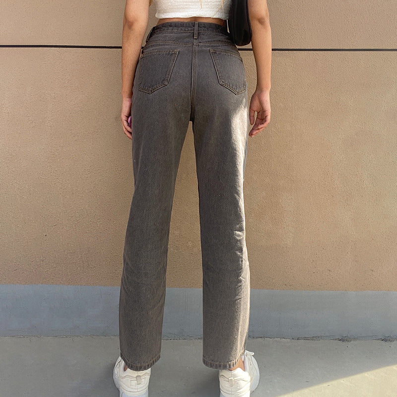 Women Flare Jeans Mid Waist Bell Jeans Stretch Slim Pants Length Jeans Fashion Design Vintage Wide Leg Denim Trousers Hole Jeans Angelwarriorfitness.com