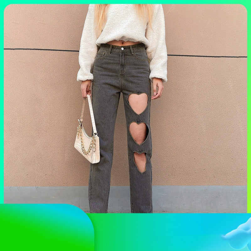 Women Flare Jeans Mid Waist Bell Jeans Stretch Slim Pants Length Jeans Fashion Design Vintage Wide Leg Denim Trousers Hole Jeans Angelwarriorfitness.com
