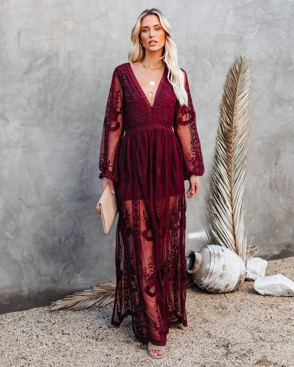Floor-Length V-Neck Long Sleeve Split Summer Womens Dress Angelwarriorfitness.com