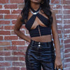 Cryptographic Breasted Sexy Halter Wrap Crop Tops Women Angelwarriorfitness.com