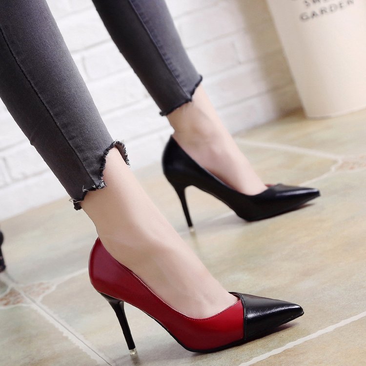 Shallow Mouth Pointed High Heels Sexy Temperament Stiletto Single Shoes Angelwarriorfitness.com