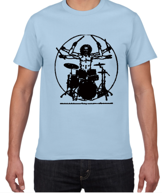 Drums Da Vinci Funny T Shirt Men Vitruvian Man Drummer Angelwarriorfitness.com