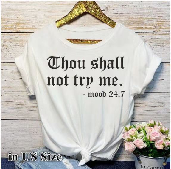 Letter Print Women's Short-sleeved T-shirt Women Angelwarriorfitness.com