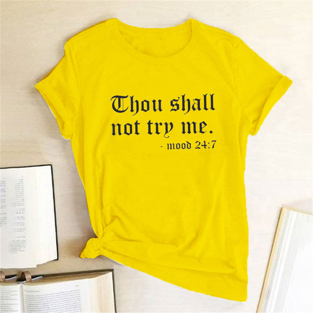 Letter Print Women's Short-sleeved T-shirt Women Angelwarriorfitness.com