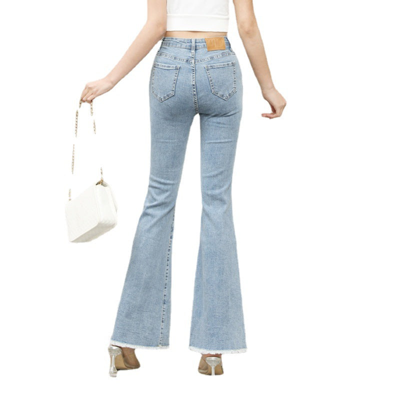 Spring New Ladies High-waisted Korean Jeans Angelwarriorfitness.com