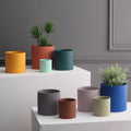 Nordic Industrial Style Colorful Ceramic Flowerpot Succulent Planter Green Plants Cylindrical Shape Flower Pot With Hole Tray Angelwarriorfitness.com