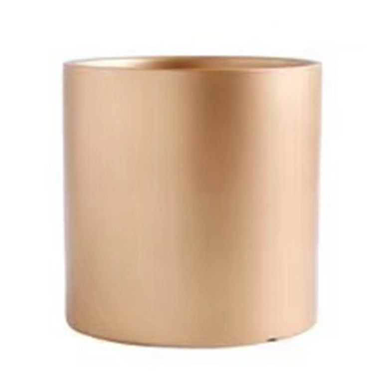 Nordic Industrial Style Colorful Ceramic Flowerpot Succulent Planter Green Plants Cylindrical Shape Flower Pot With Hole Tray Angelwarriorfitness.com
