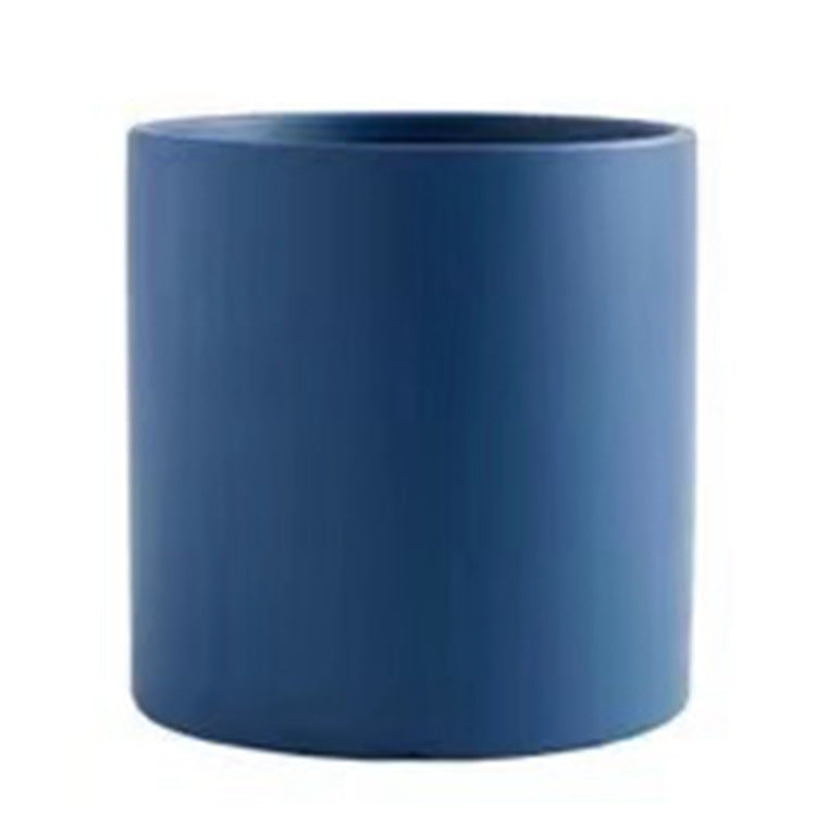 Nordic Industrial Style Colorful Ceramic Flowerpot Succulent Planter Green Plants Cylindrical Shape Flower Pot With Hole Tray Angelwarriorfitness.com