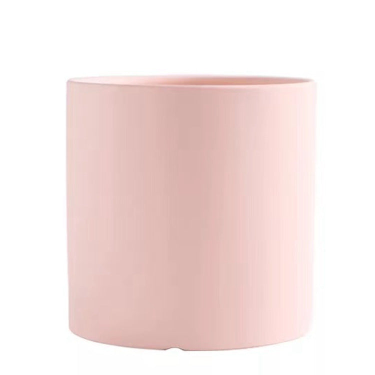 Nordic Industrial Style Colorful Ceramic Flowerpot Succulent Planter Green Plants Cylindrical Shape Flower Pot With Hole Tray Angelwarriorfitness.com
