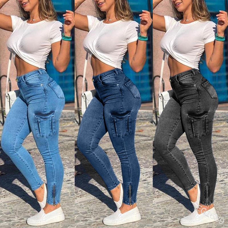 Pocket white women's jeans Angelwarriorfitness.com