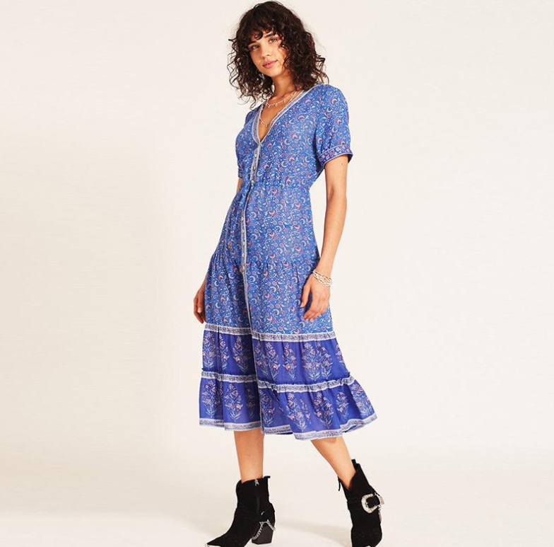 Women's dress autumn bohemian print dress Angelwarriorfitness.com