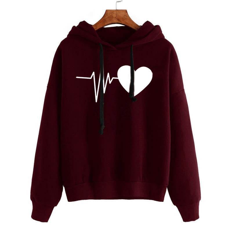 Heart Print Streetwear Hoodies Women Sweatshirt Spring Autumn Long Sleeve Hoodie Clothes Angelwarriorfitness.com
