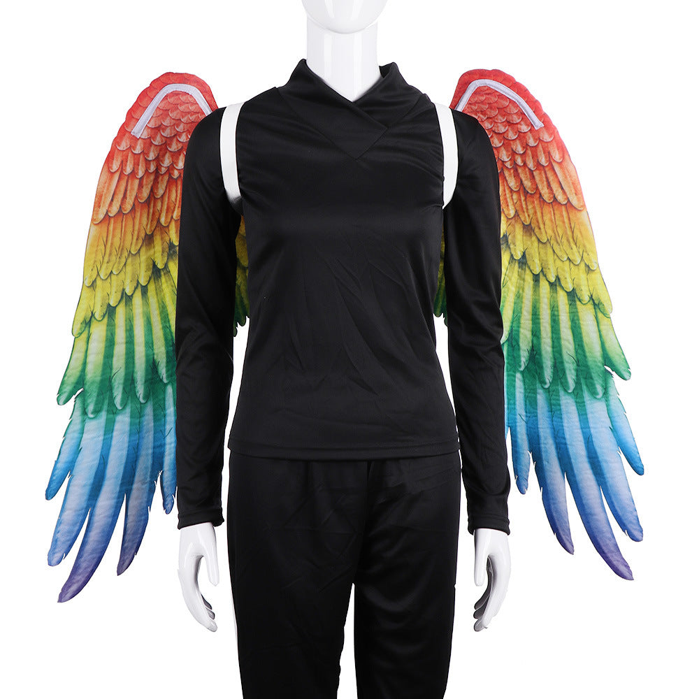 Decorative rainbow colored angel wings Angelwarriorfitness.com