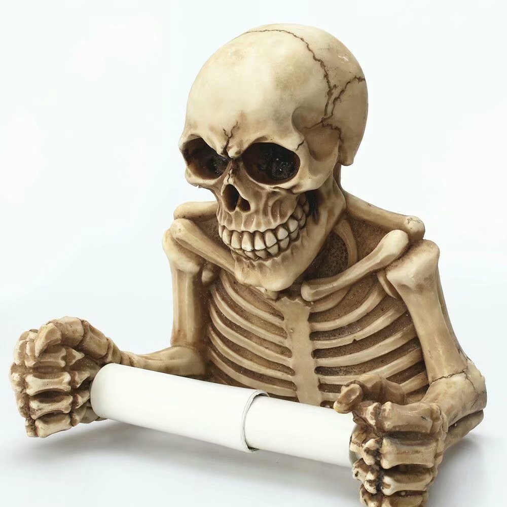 Funny Retro Skeleton Skull Bathroom Toilet Paper Holder Angelwarriorfitness.com