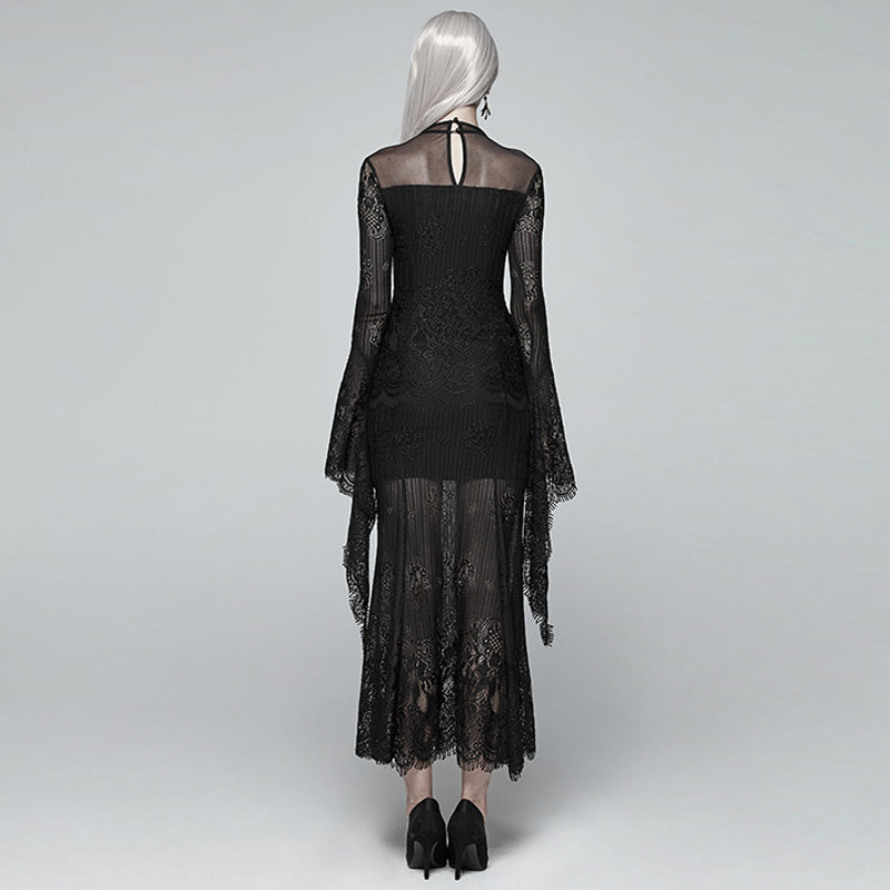 Gothic lace long sleeve dress Angelwarriorfitness.com