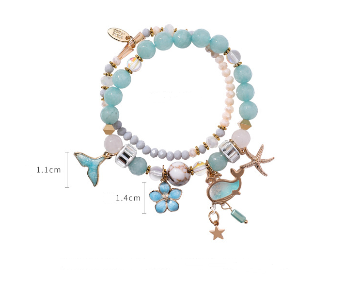 Whale tail bracelet double elastic personality retro flower starfish national wind jewelry Angelwarriorfitness.com