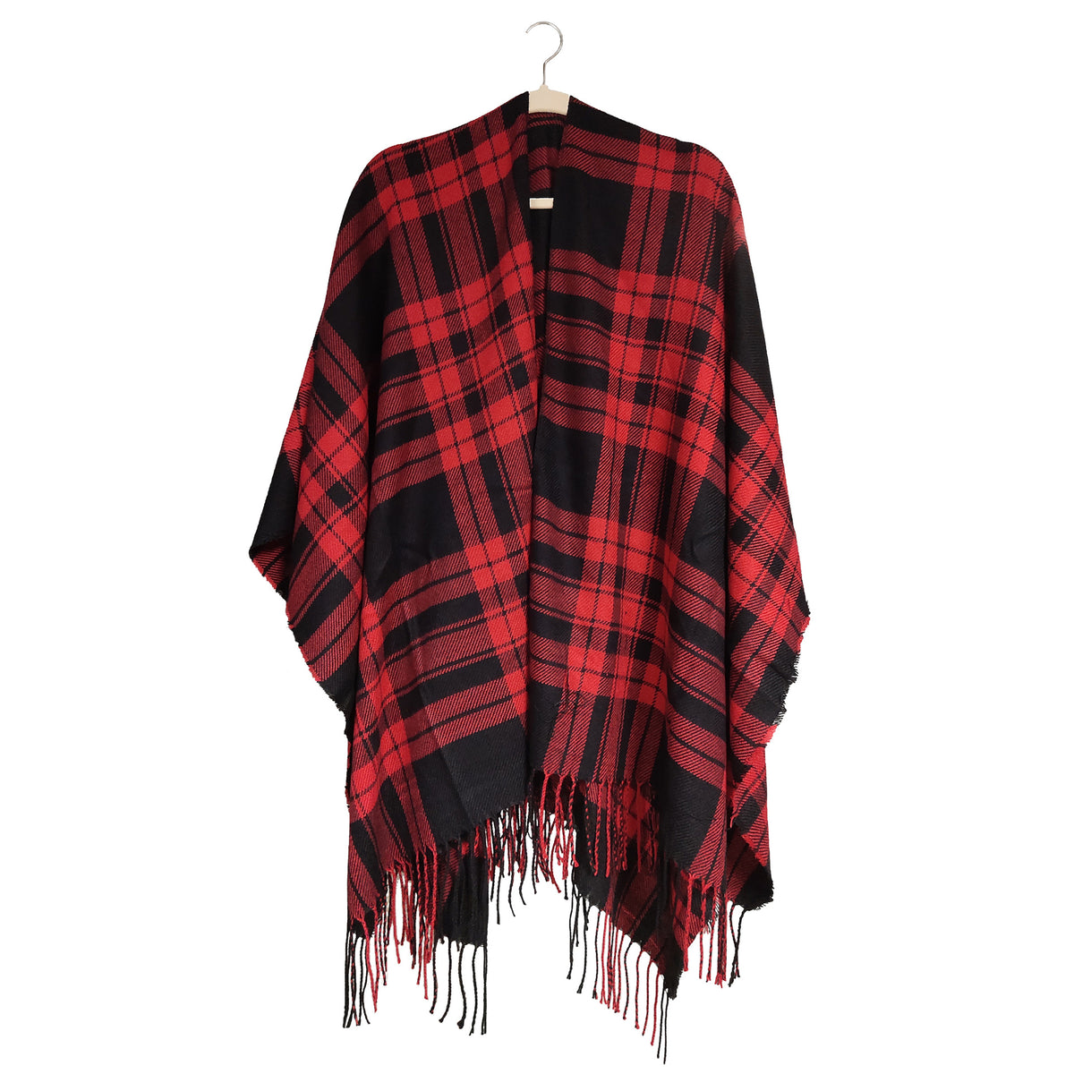 Women's cashmere slit plaid shawl Angelwarriorfitness.com