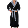 Men BathRobe Flannel Hooded Thick Casual Winter Angelwarriorfitness.com