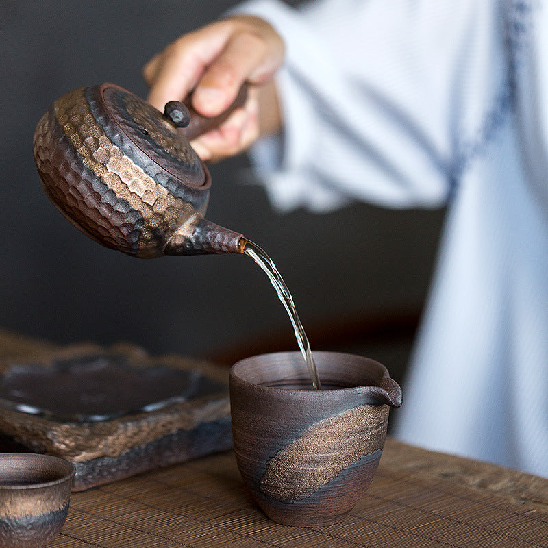 Handmade Rough Pottery Teapot With Hand Bubble Teapot Angelwarriorfitness.com