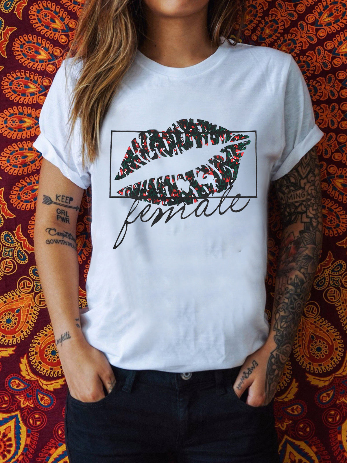 Lip print t-shirt Angelwarriorfitness.com