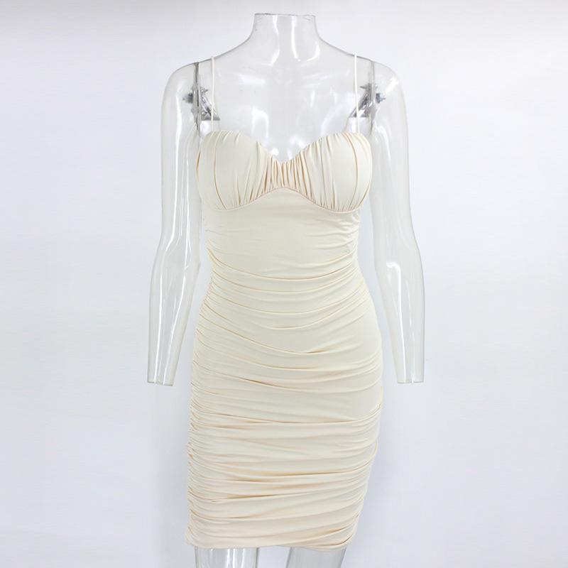 Sleeveless Ruched High Waist Bodycon Slim Dress Angelwarriorfitness.com