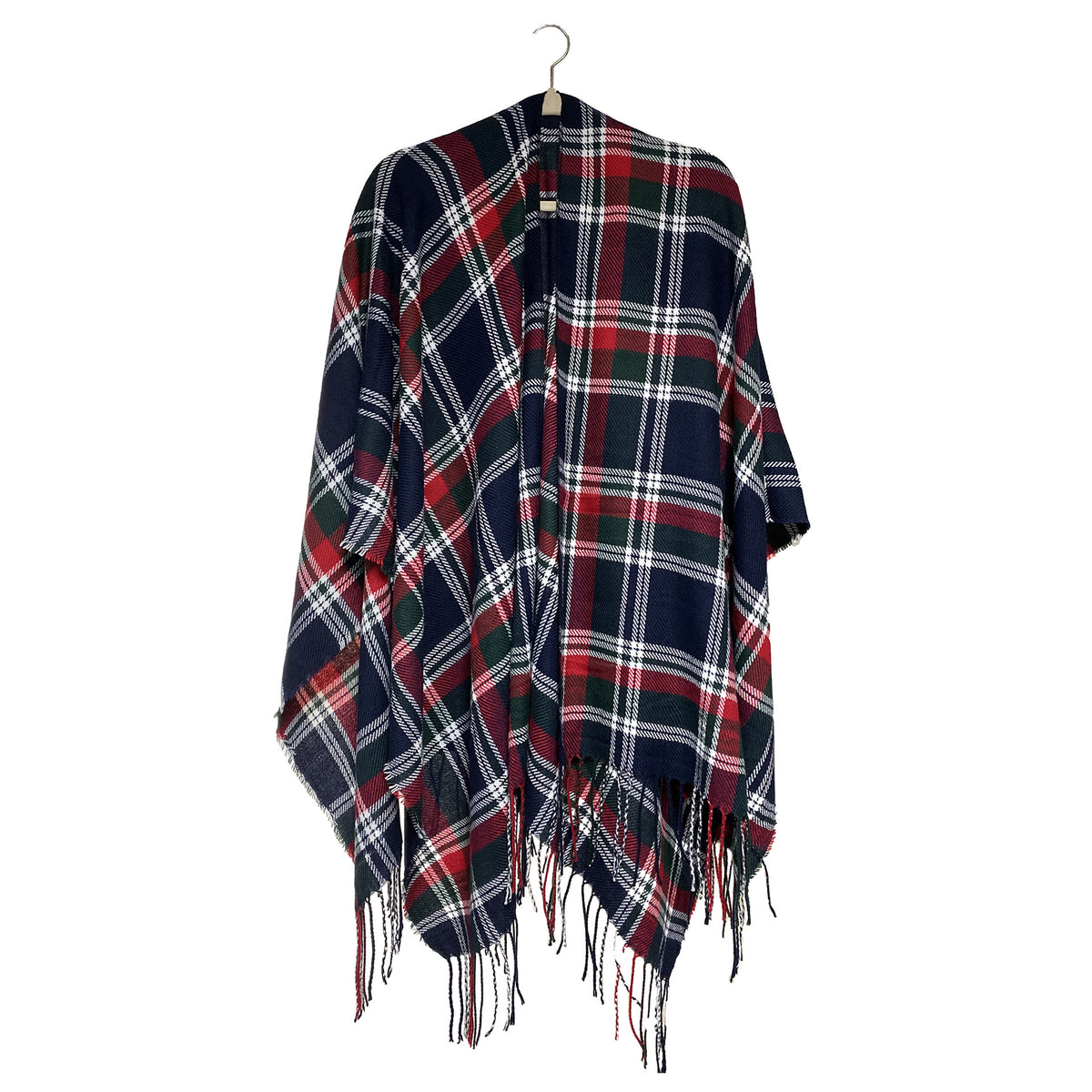 Women's cashmere slit plaid shawl Angelwarriorfitness.com